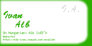 ivan alb business card